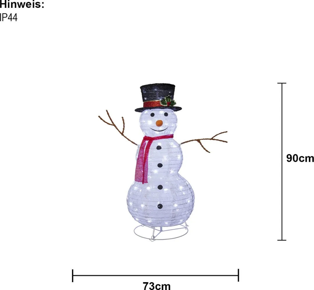 Star Trading Tecidy Sneeuwpop LED Buitenverlichting 90cm - Wit