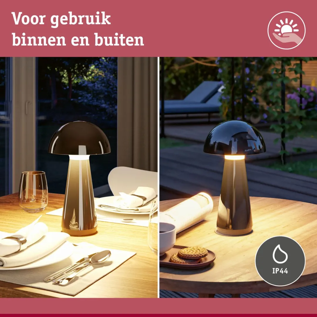 Paulmann Acculamp Onzo IP44 - 2700K - Ø16cm - Zwart