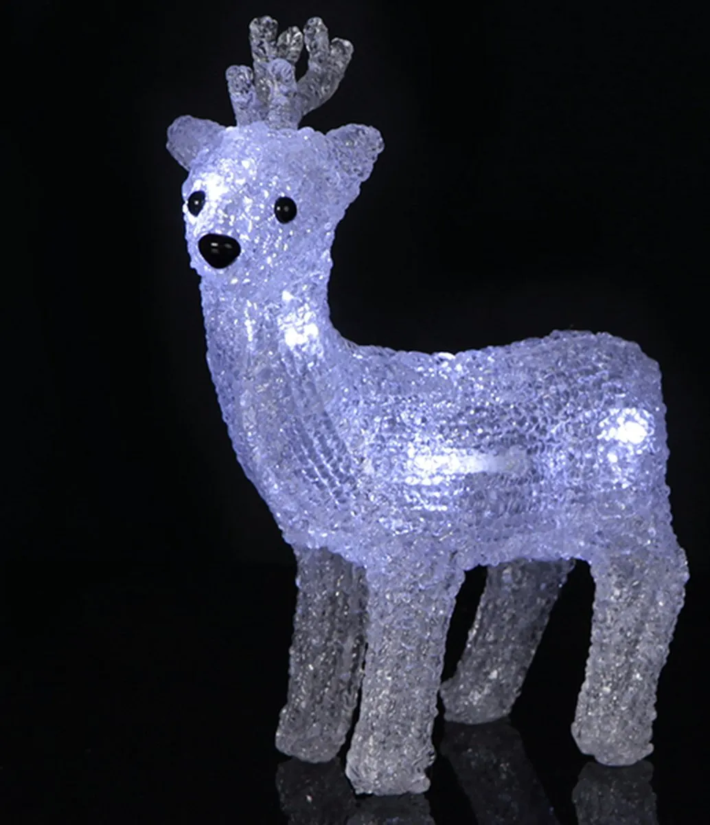 Star Trading LED Hert Kristal Verlicht Figuur 22cm - Koel wit