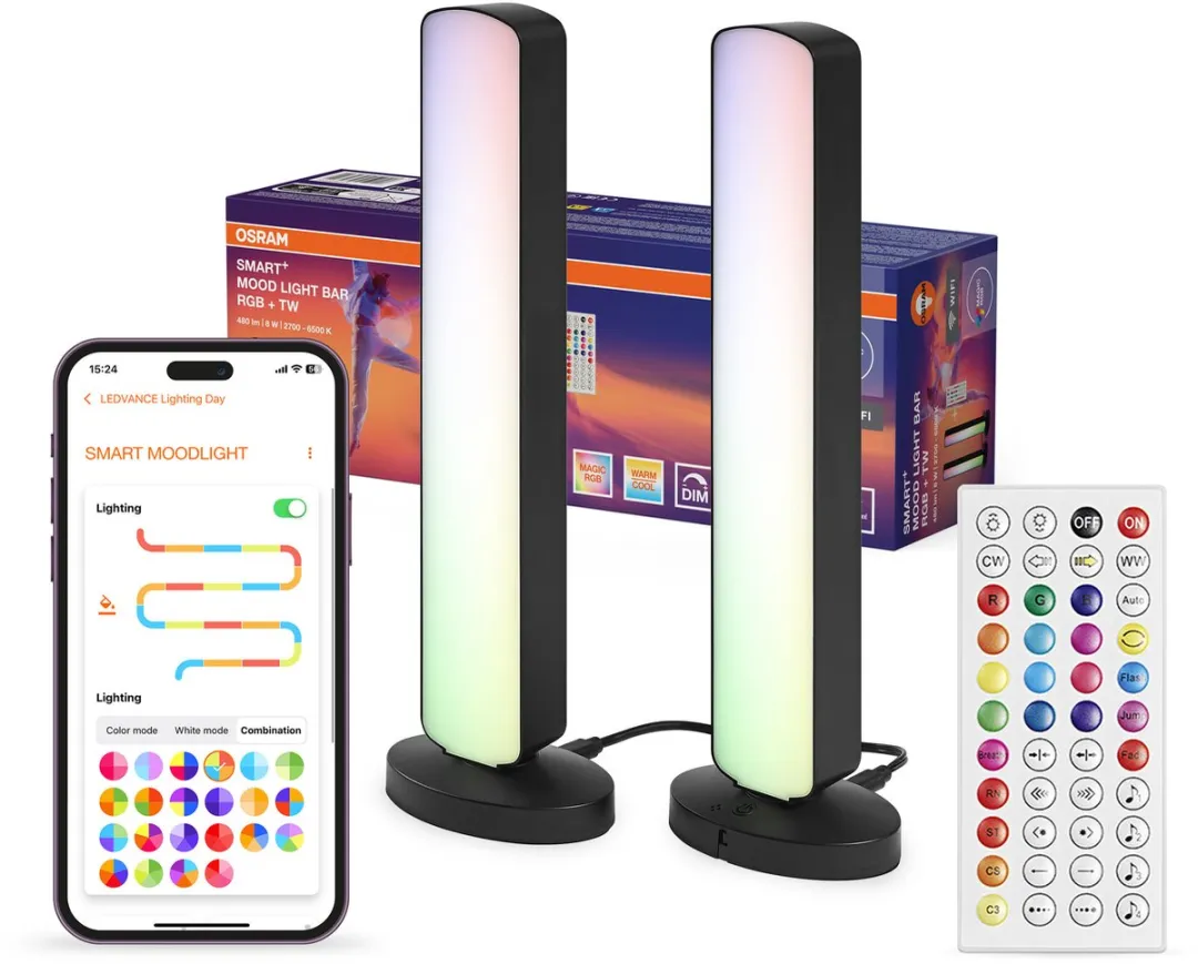 Osram SMART+ WIFI LED Vloerlamp RGBW - 2x480lm - Zwart