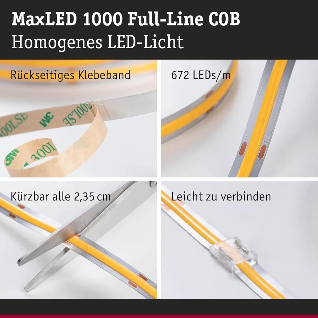 Paulmann MaxLED 1000 LED-strip Uitbreiding 2500mm Warmwit - Zilver - afbeelding 6 van 6