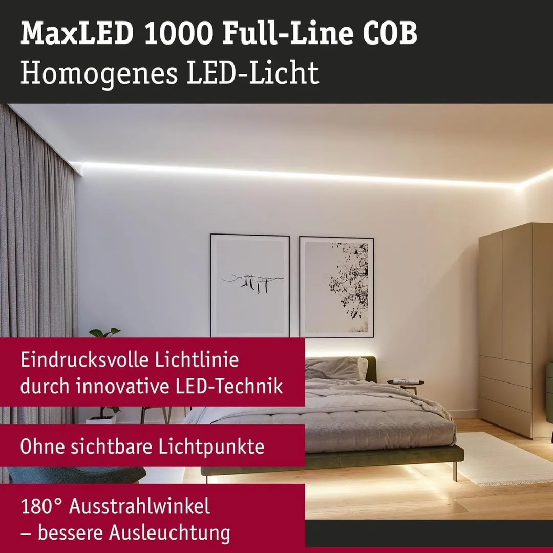 Paulmann MaxLED 1000 LED-strip Uitbreiding 2500mm Warmwit - Zilver