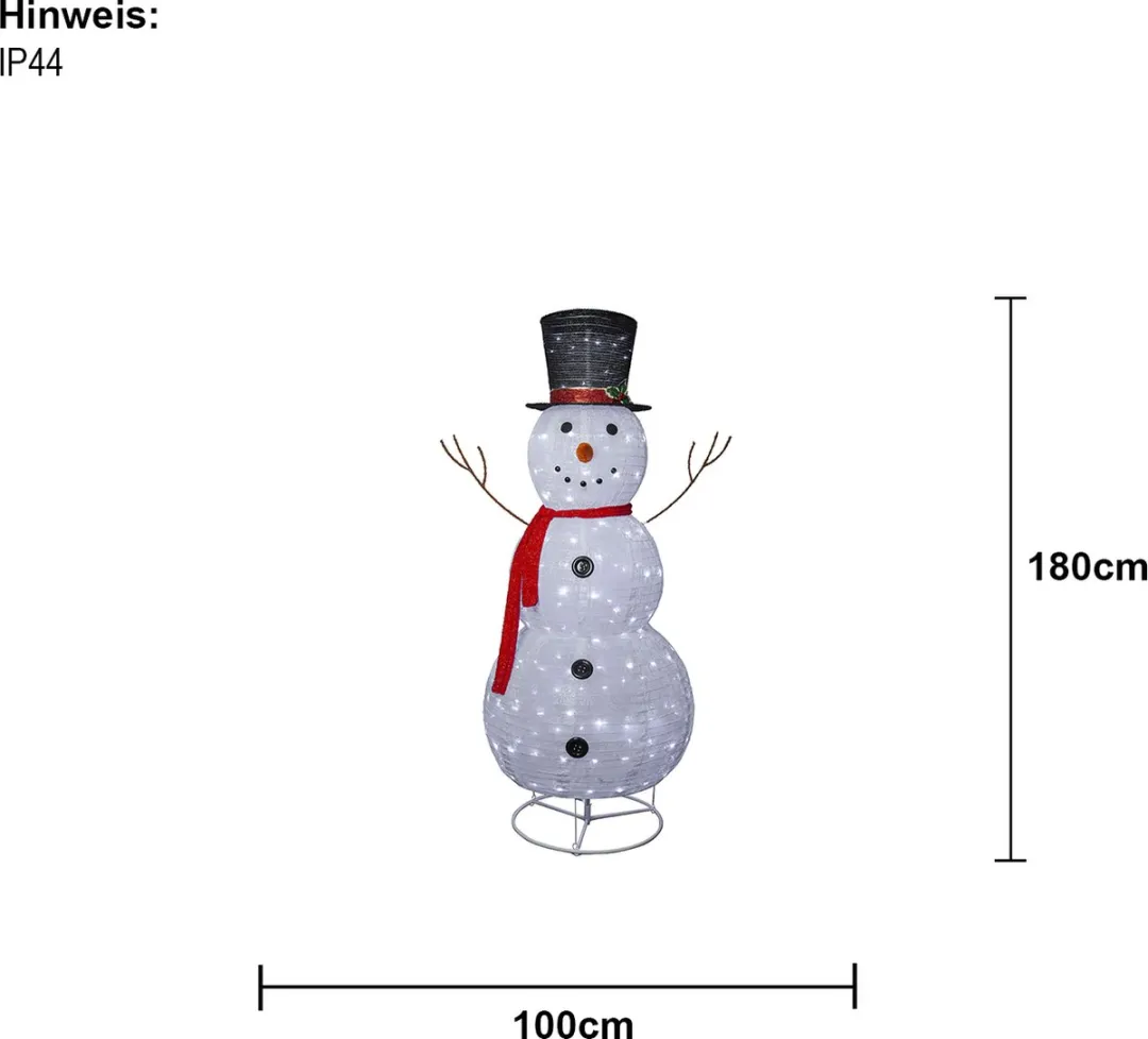 Star Trading Tecidy LED Sneeuwpop 180cm - Wit