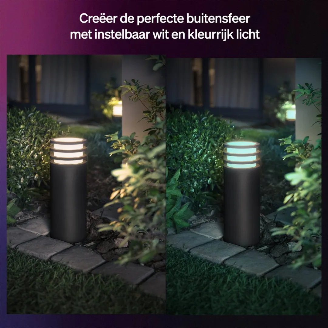 Philips Hue Lucca Sokkellamp - Antraciet 1100 Lumen
