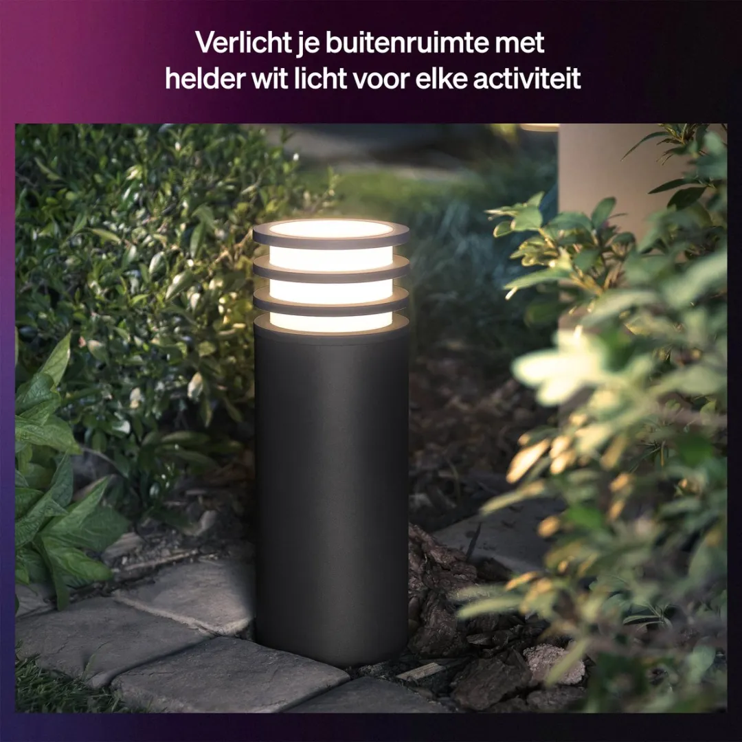 Philips Hue Lucca Sokkellamp - Antraciet 1100 Lumen