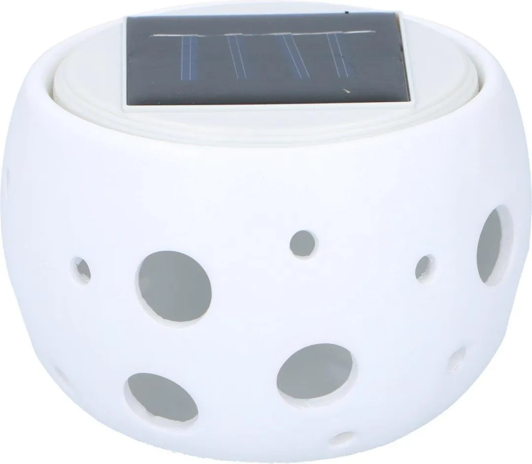 Grundig Solar Tuinlamp RGB Wit Keramiek 2 Lichtpunten