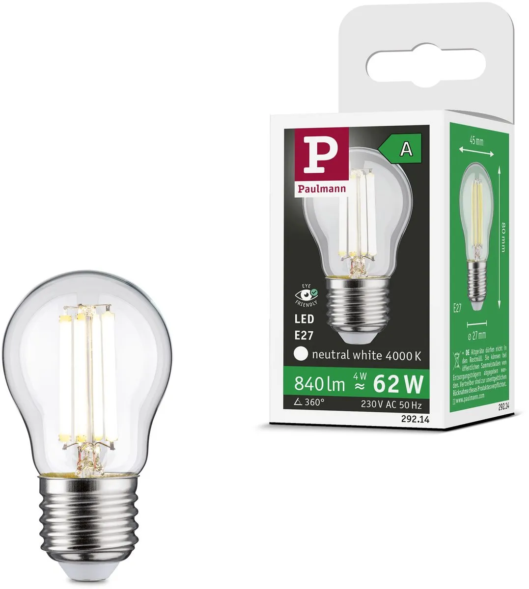 Paulmann Eco-Line LED Kogellamp 80mm 4W 840lm