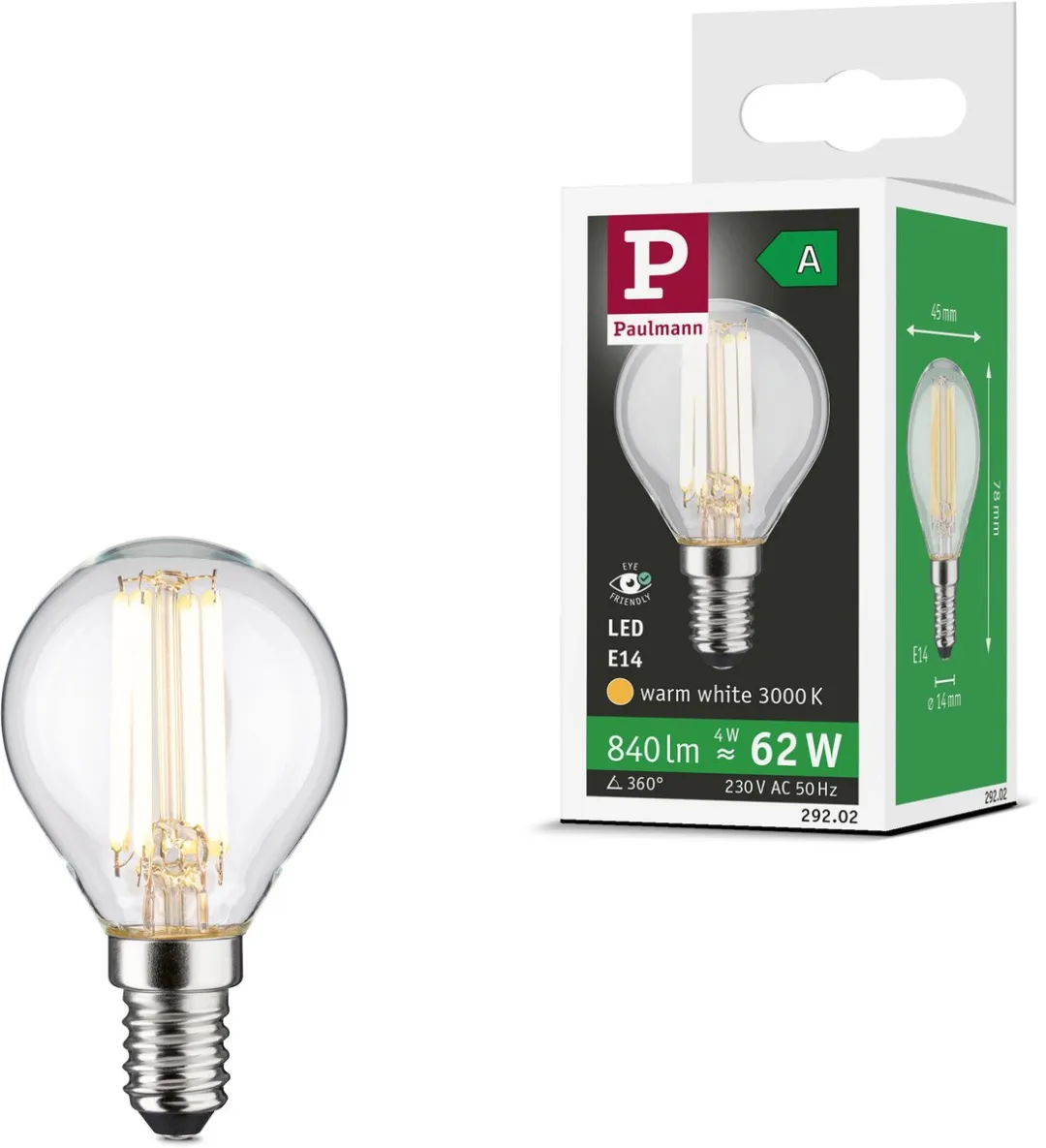 Paulmann Eco-Line LED Kogellamp E14 4W 840lm 3000K