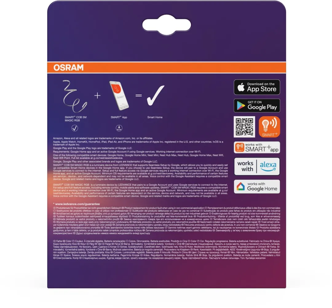 Osram Smart+ Wifi COB Magic RGB LED-strip 5m - Wit