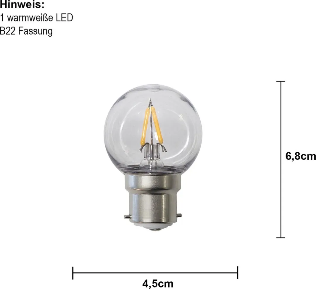 Star Trading LED-lamp B22 1,4W Warmwit 2700K