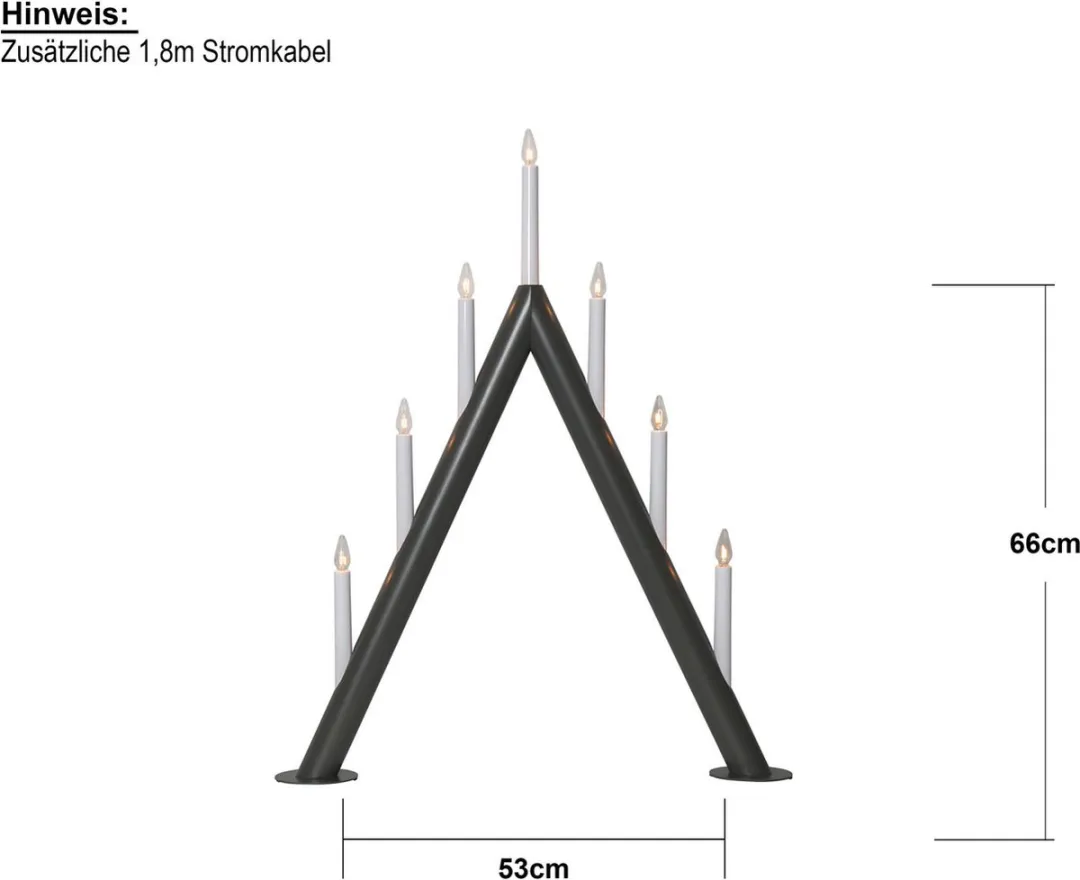 Star Trading Circum 7-lichts Kaarsenboog - Grijsbruin