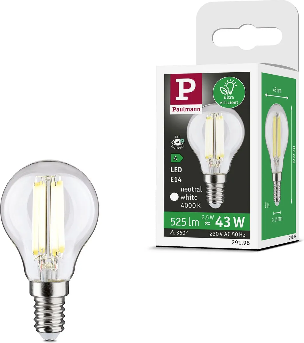 Paulmann Eco-Line LED Kogellamp E14 82mm 2,5W 525lm