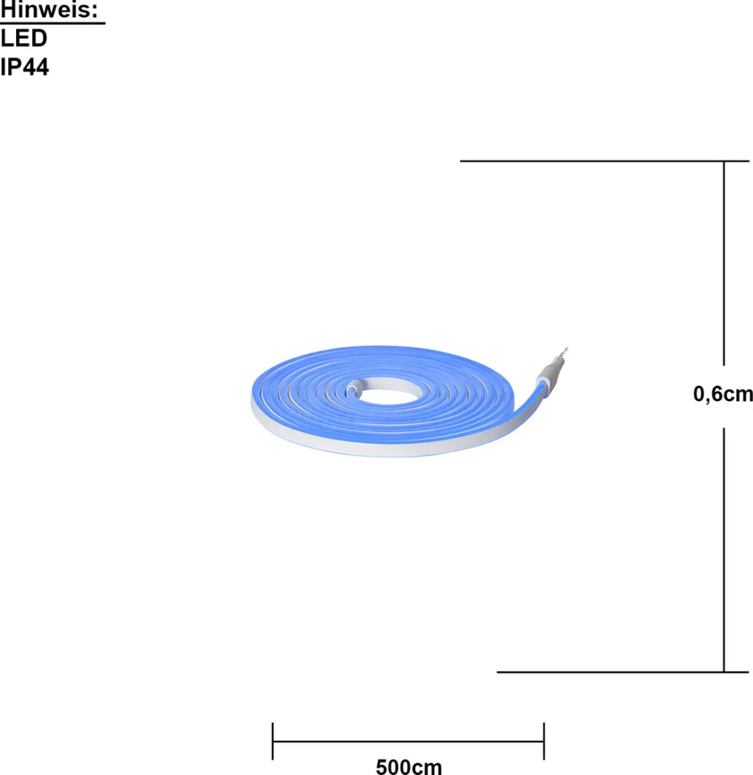 Star Trading FlatNeonLED Koordlamp 480 LED Blauw 5m