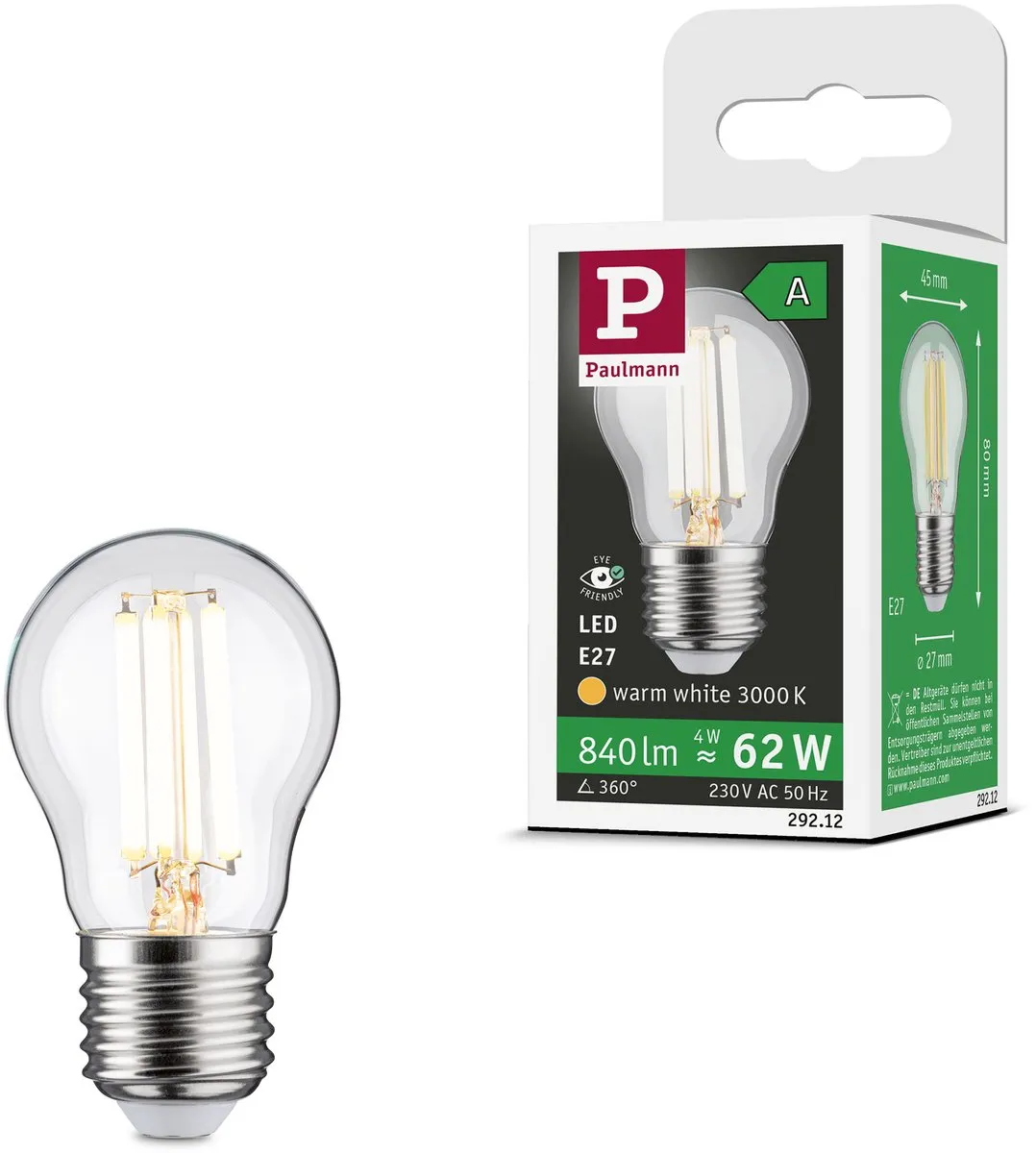 Paulmann Eco-Line LED Kogellamp Set 1x 80mm 840lm 4W