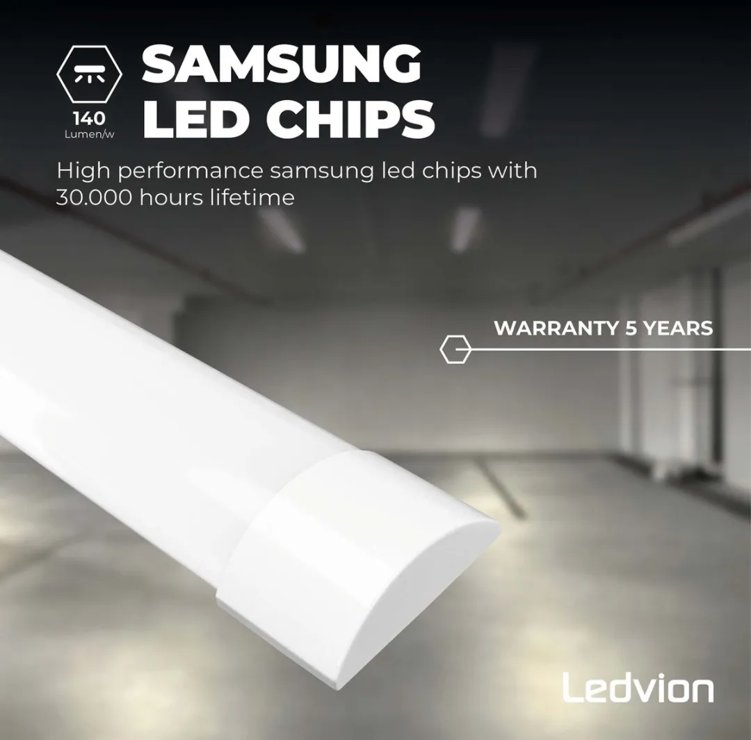LEDVION LED Batten 150cm 30W 4000K - 5600 Lumen