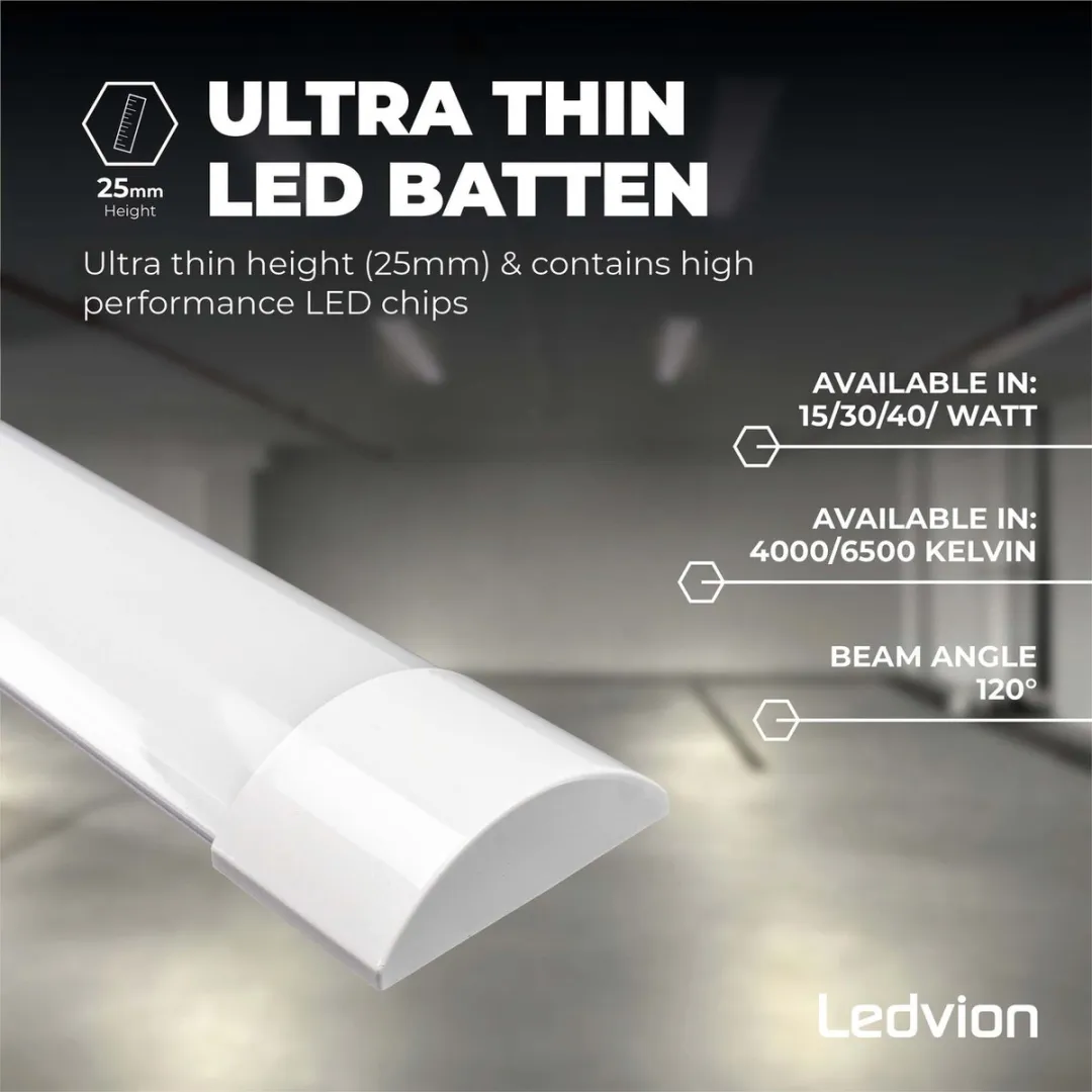 LEDVION LED Batten 150cm 30W 4000K - 5600 Lumen