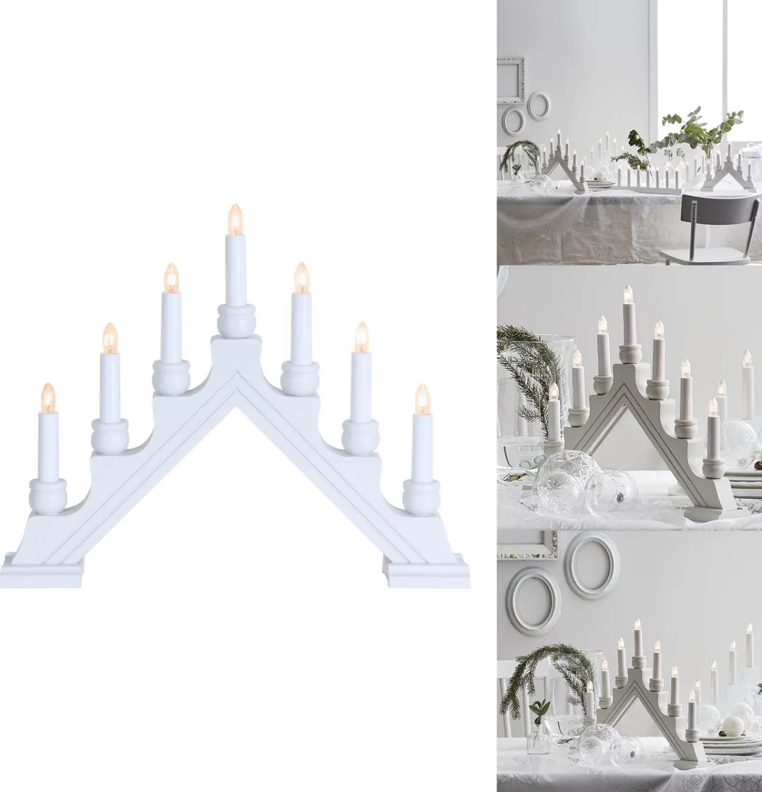 Star Trading Karin Lichtboog 7 Lichts Hout - Wit - afbeelding 5 van 6