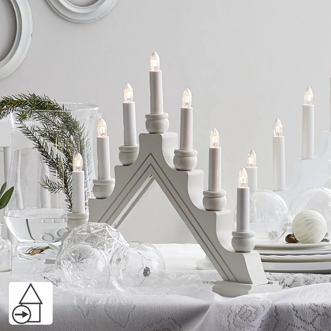 Star Trading Karin Lichtboog 7 Lichts Hout - Wit - afbeelding 3 van 6