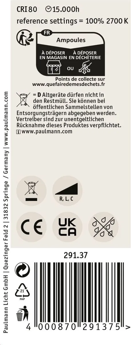 Paulmann Filament LED-buis E27 9W 1055lm 2700K - Helder