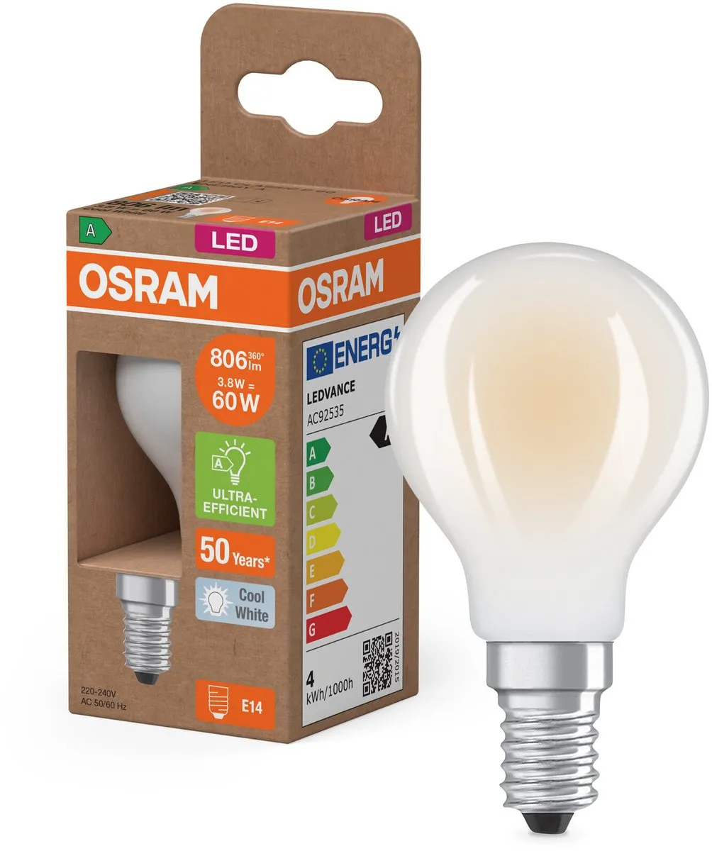 Osram LED Classic E14 Peer Filament 3.8W 806lm - Koel wit