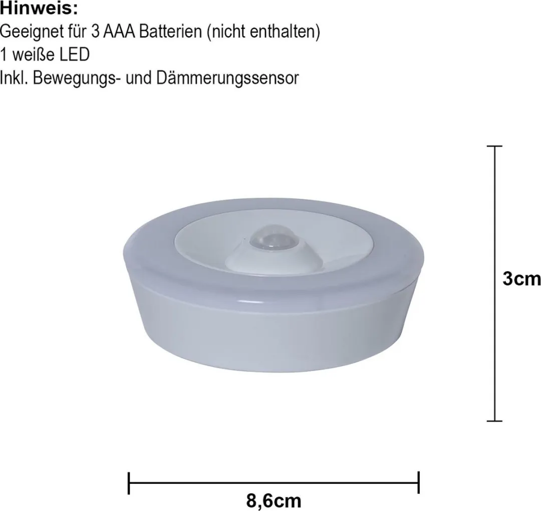 Star Trading LED Nachtlampje Ø8,6cm - Mat Glas - Wit Licht