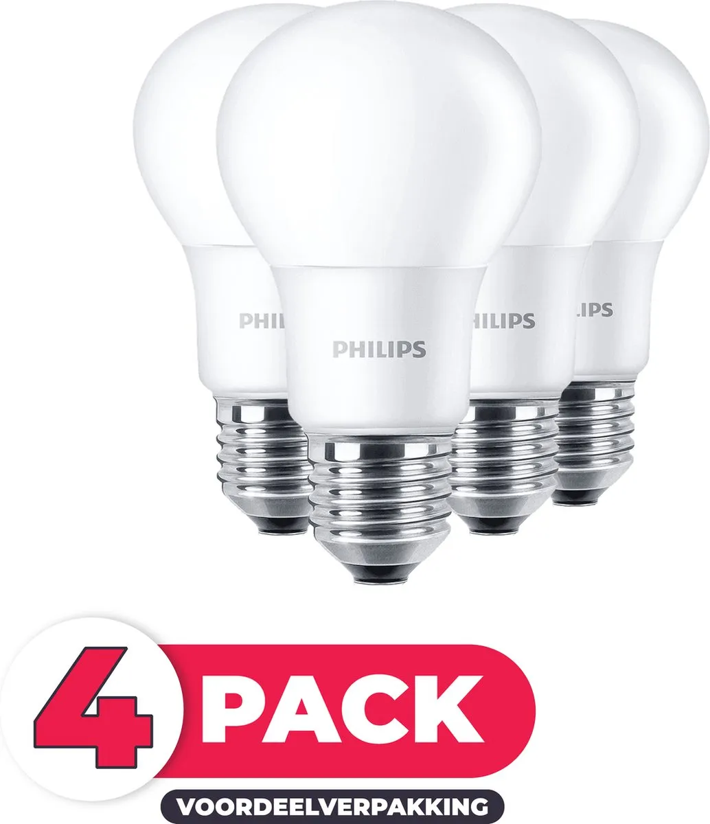 Philips LED E27 7.5W Daglicht - 4 Stuks - Mat - afbeelding 3 van 6