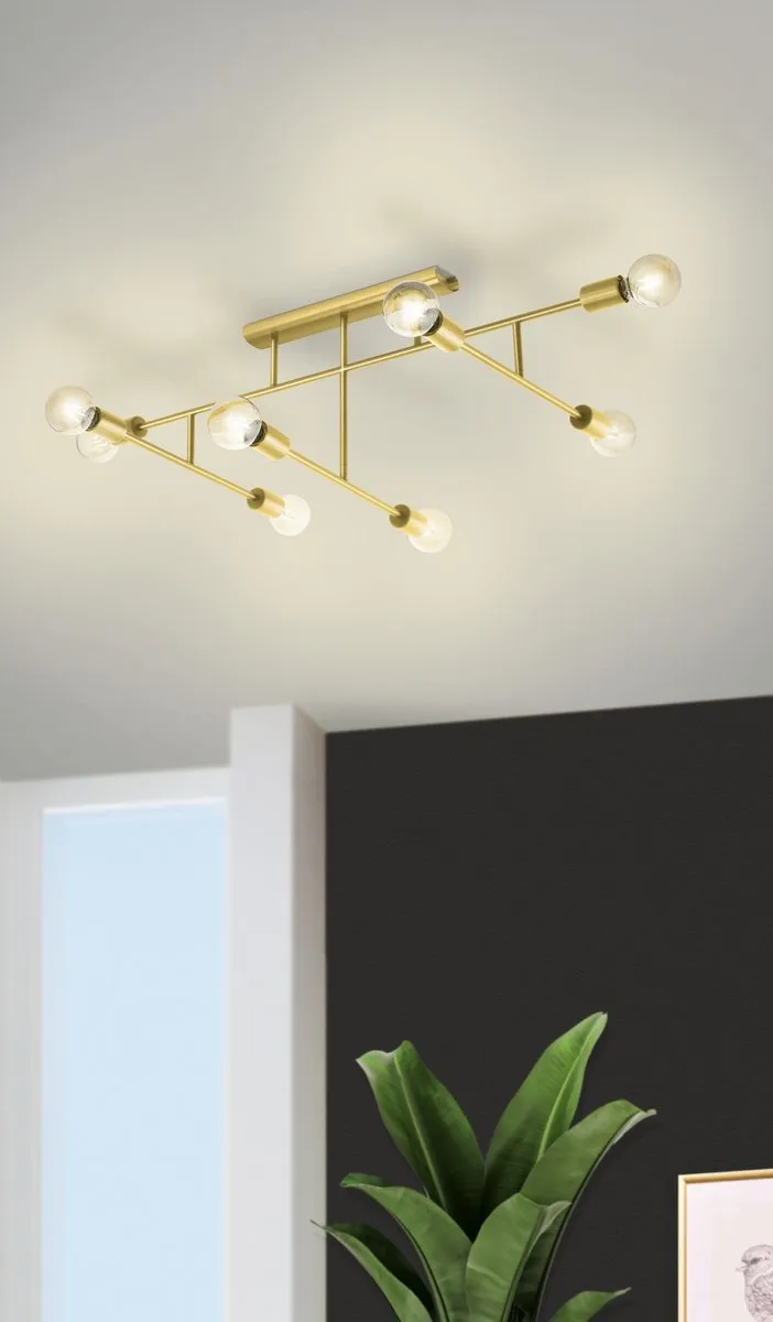 Eglo Belsiana Plafondlamp 118cm - 8 Lichtpunten - Goud
