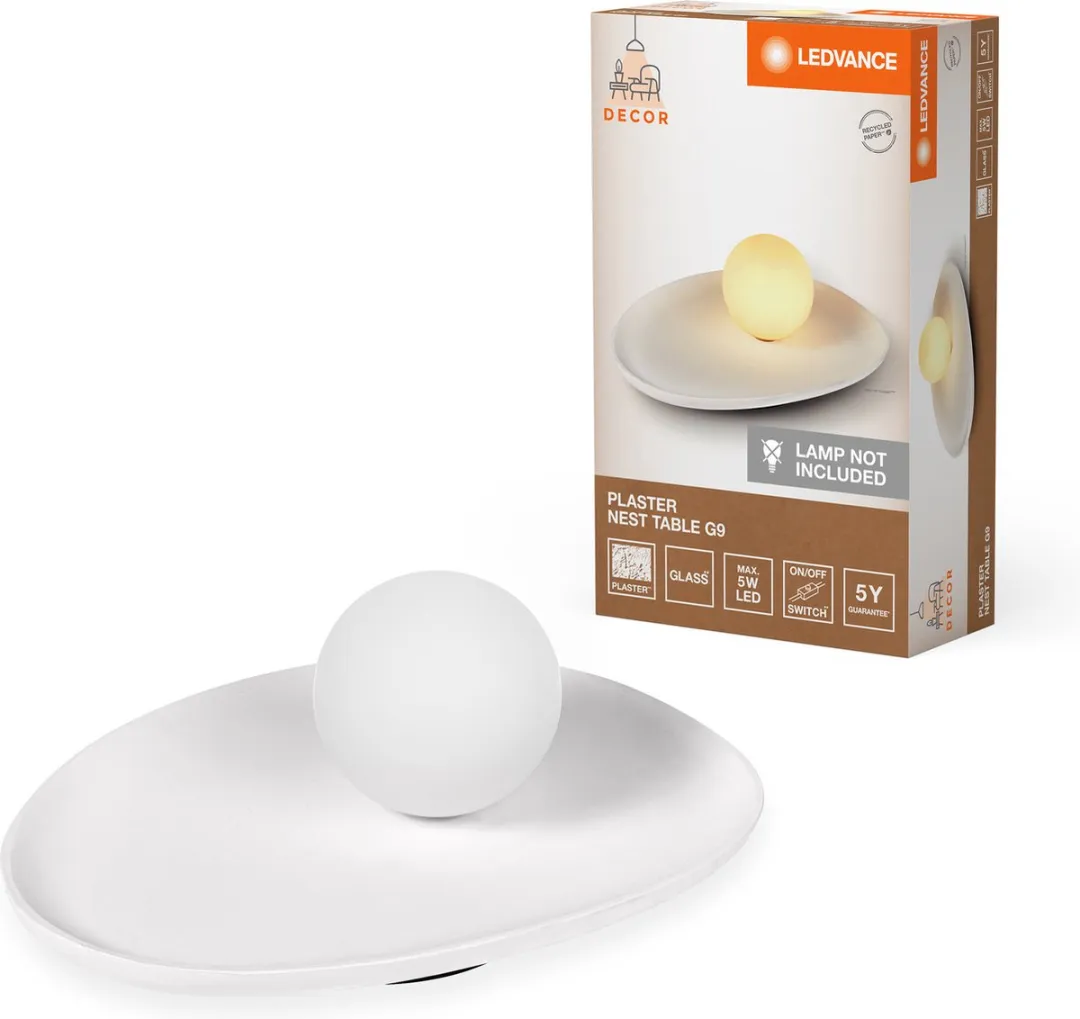 LEDVANCE Decor Plaster Nest Tafellamp 1XG9 - Wit