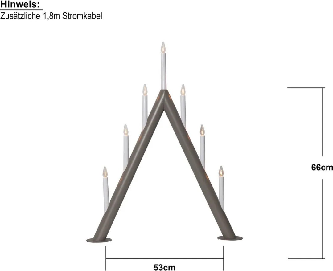 Star Trading Circum 7-lichts Kaarsenboog - Antraciet