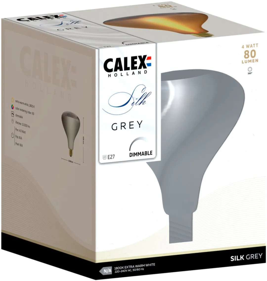 Calex Silk LED Lamp R140 E27 4W - 1800K - Mat Grijs