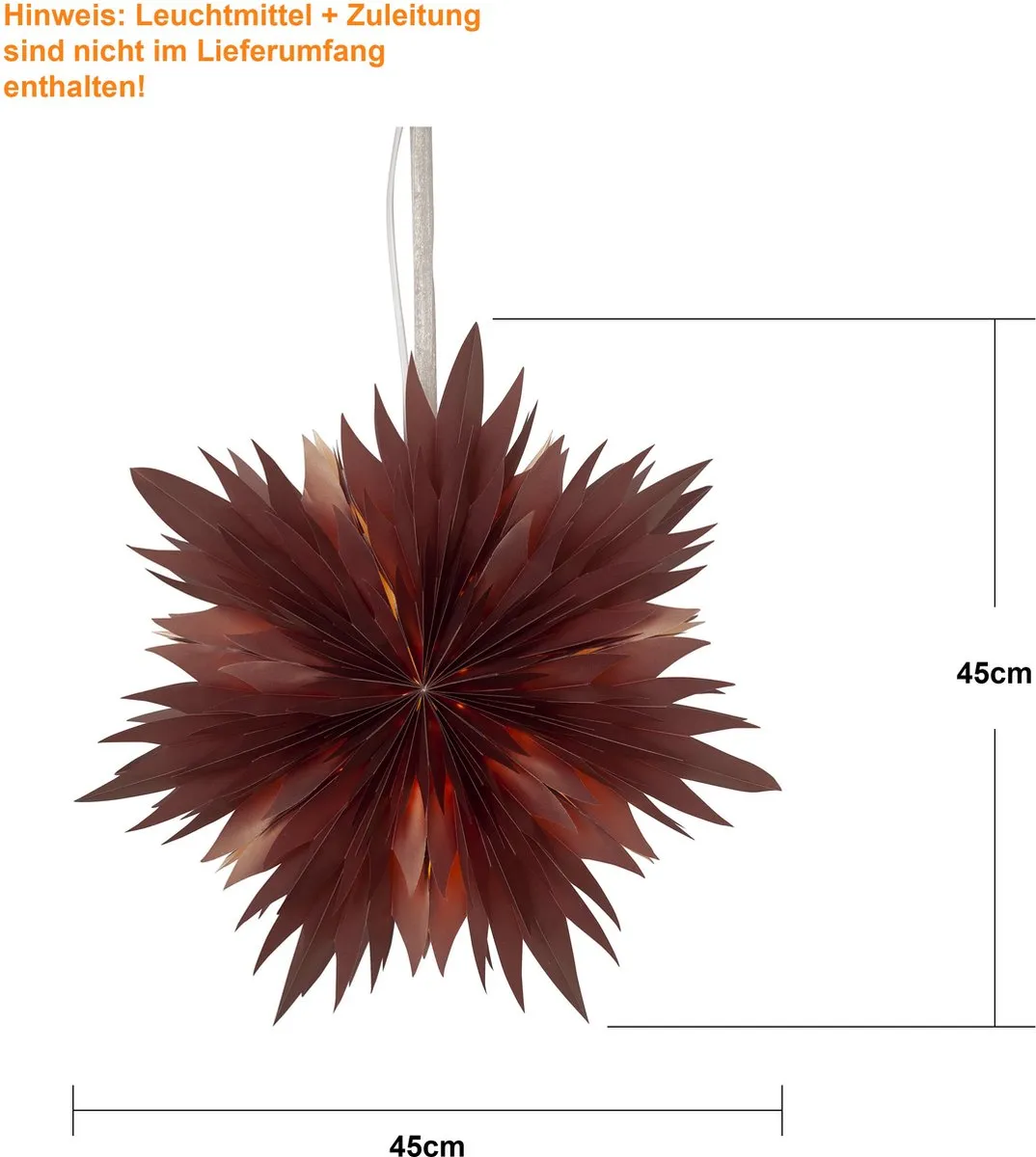 Star Trading Papieren Ster Dis - 45cm - Donkerrood - afbeelding 6 van 6
