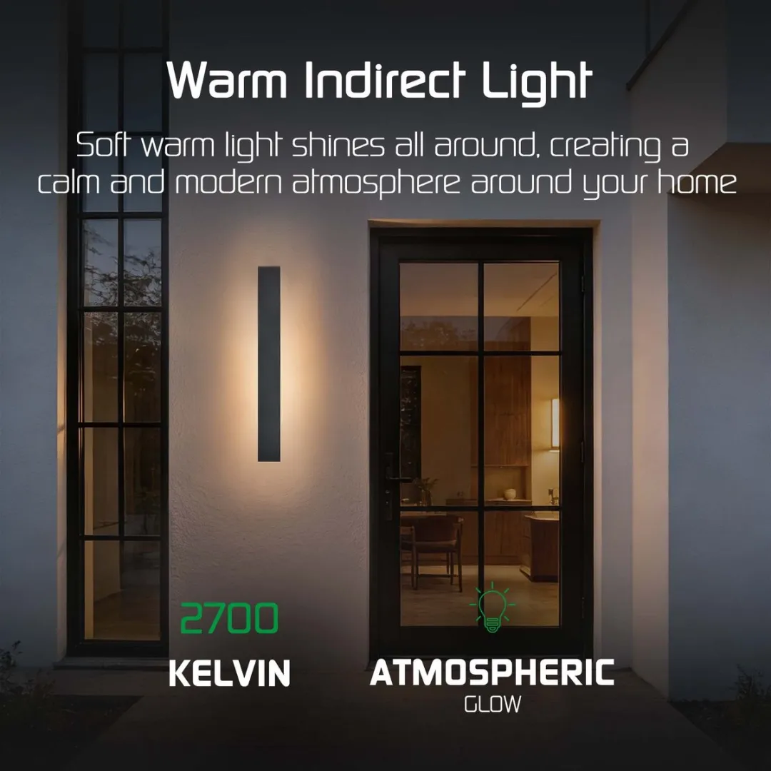 LEDVION Villa LED Buiten Wandlamp 100cm - 14W - IP65 - Zwart
