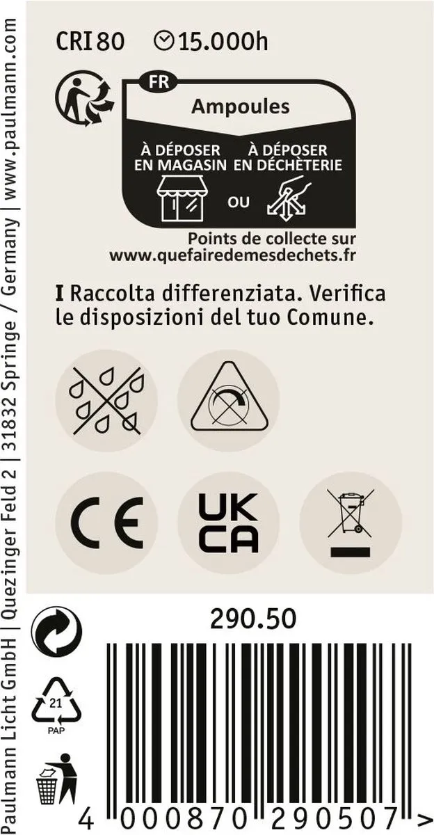 Paulmann LED Reflector R50 E14 5W 450lm - Zilver