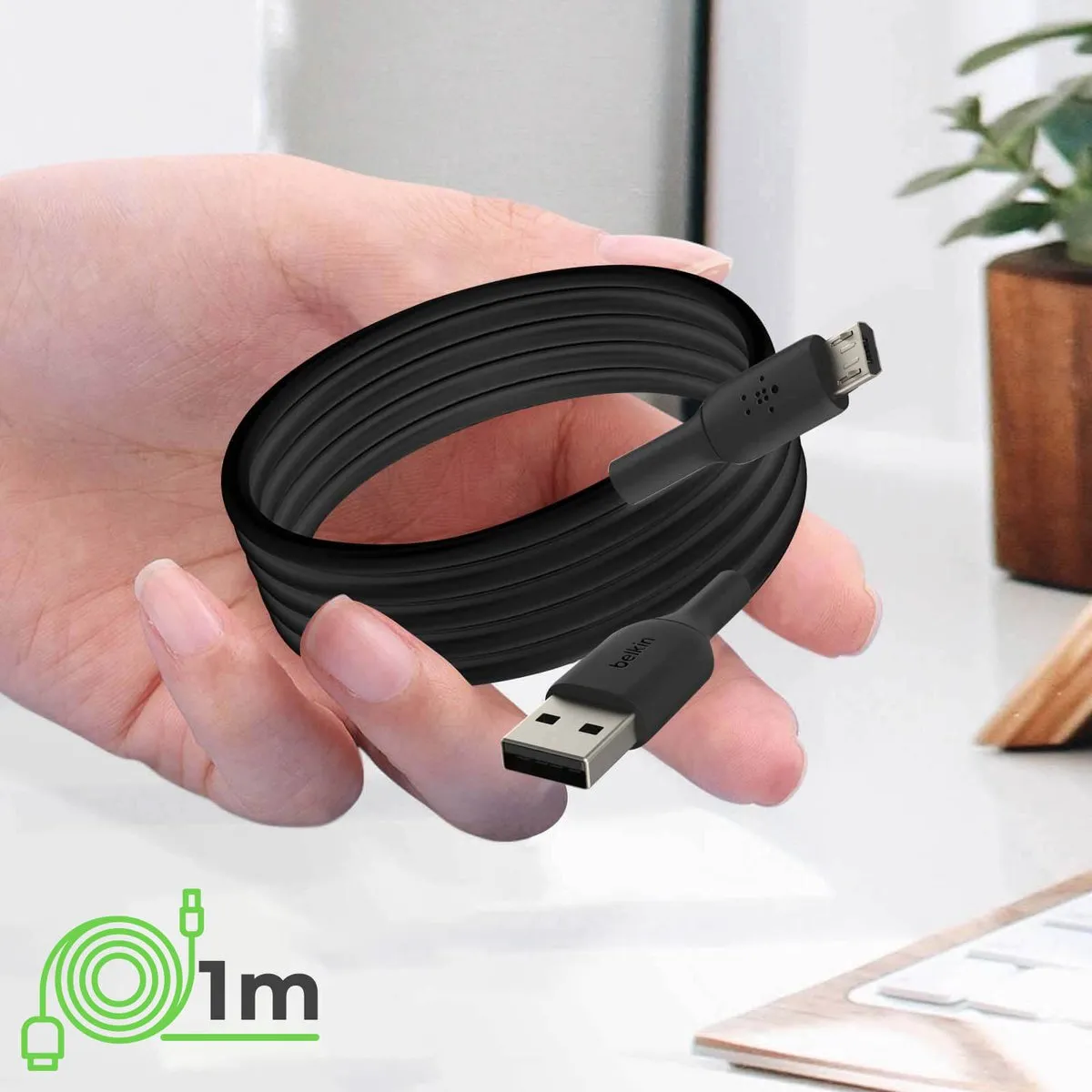 Belkin CAB005bt1MBK Micro-USB naar USB Kabel 1m - Zwart
