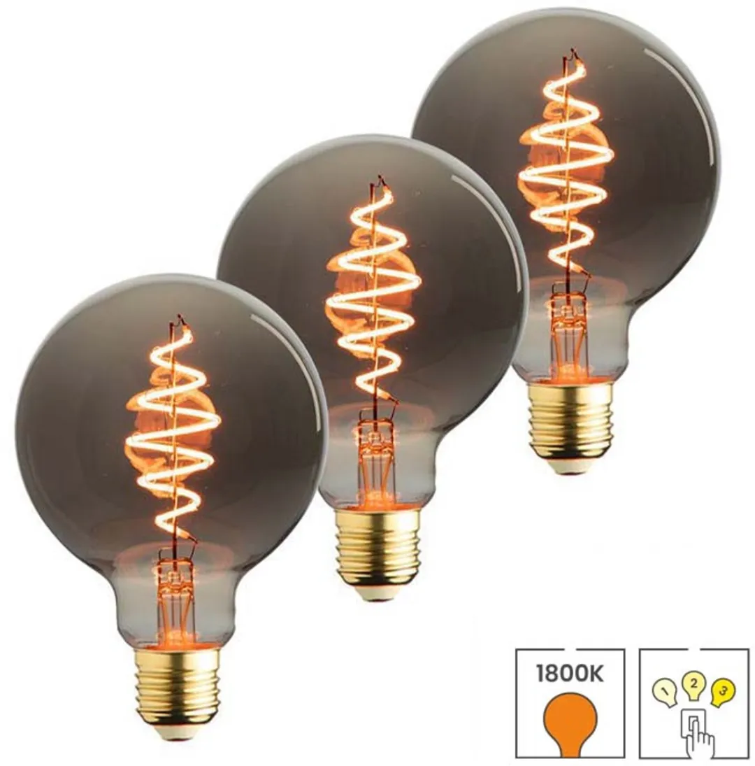 Lybardo E27 LED Rookglas 3-pack
