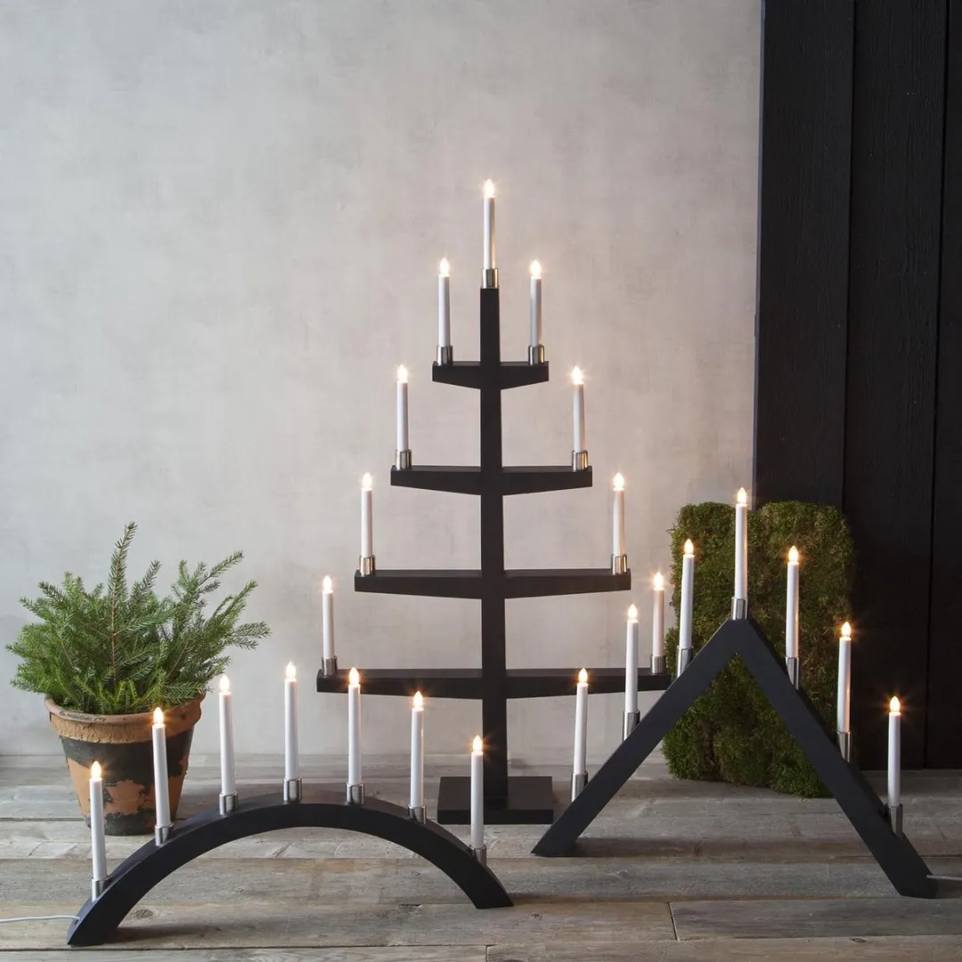 Star Trading LED Lichtboog Tall 7-Vlam Hout - 63cm Zwart