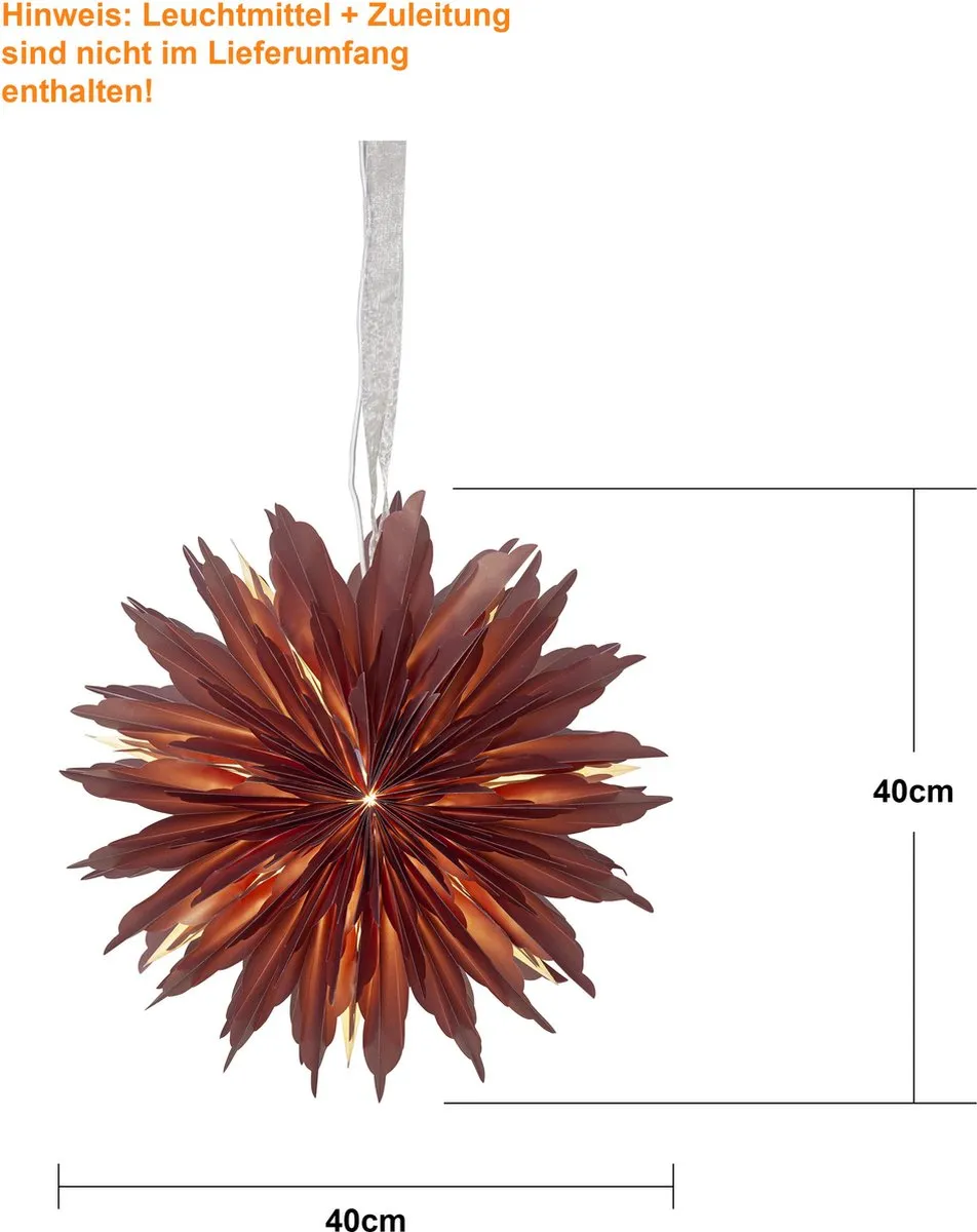 Star Trading Papieren Ster Dis - 40 cm - Rood