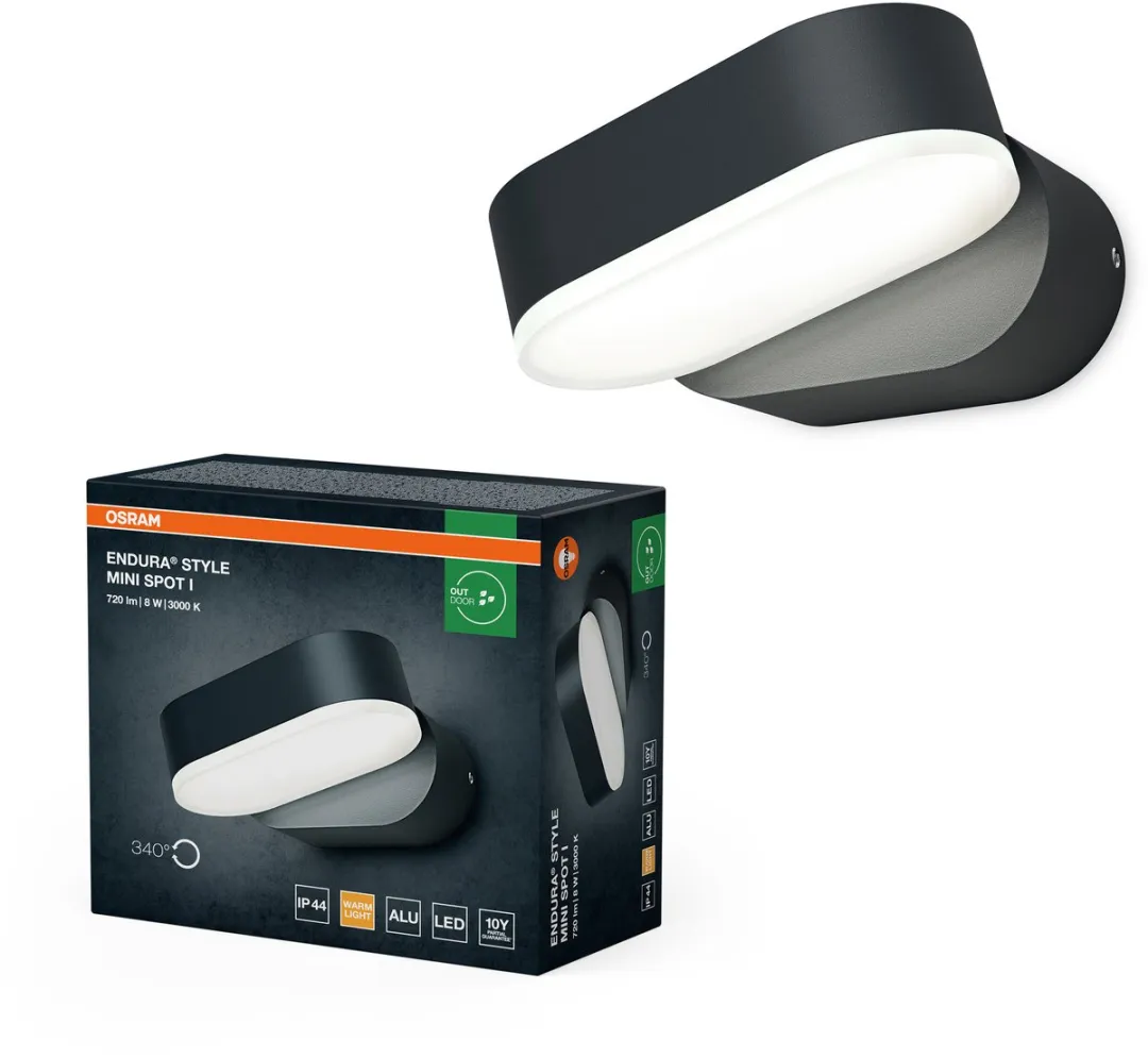 Osram Endura Style Mini-Spot LED Wandlamp 8W - Donkergrijs