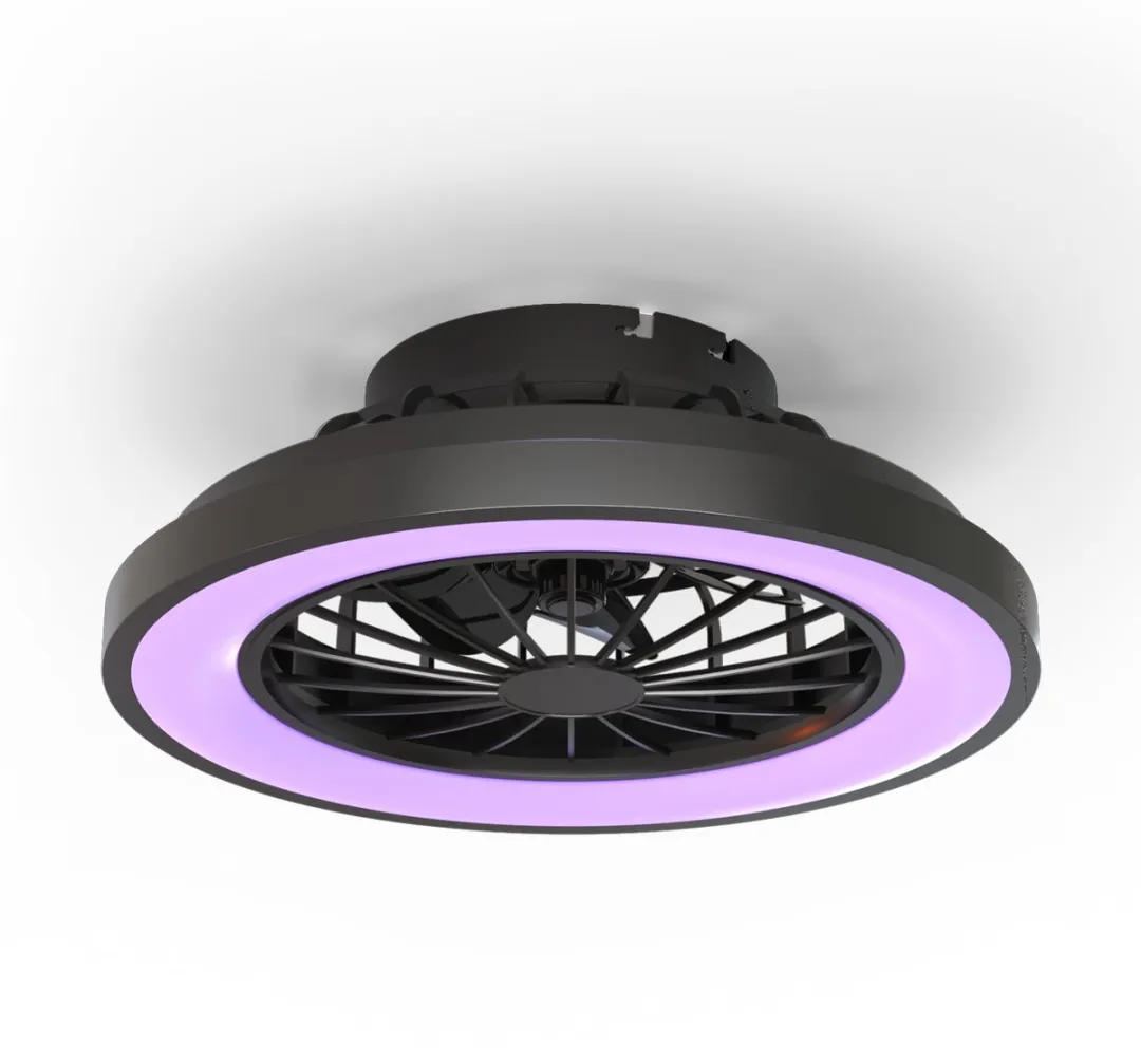Calex Plafondventilator Ø39cm - RGBW LED - 5 standen - Zwart