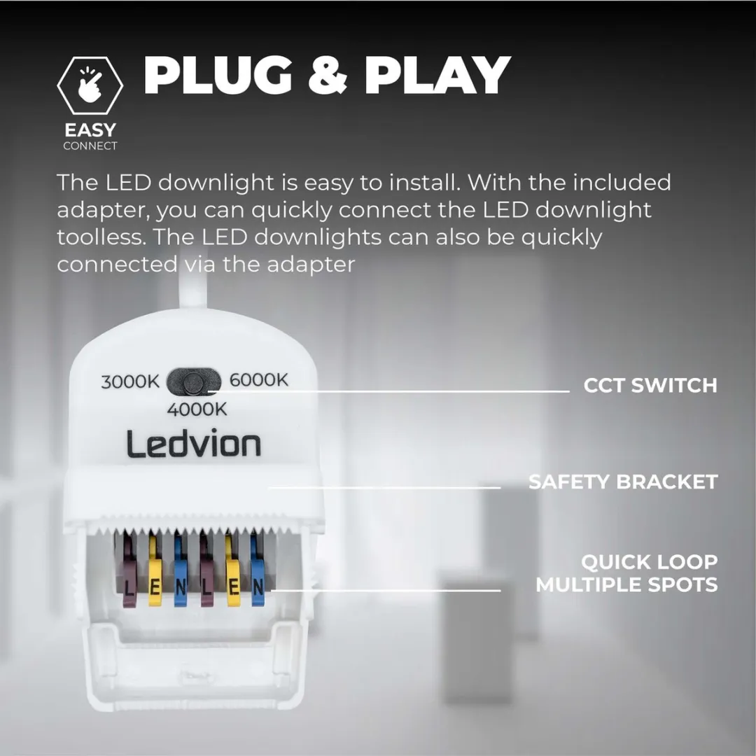 LEDVION 6X Inbouwspot 5W IP65 - Zwart