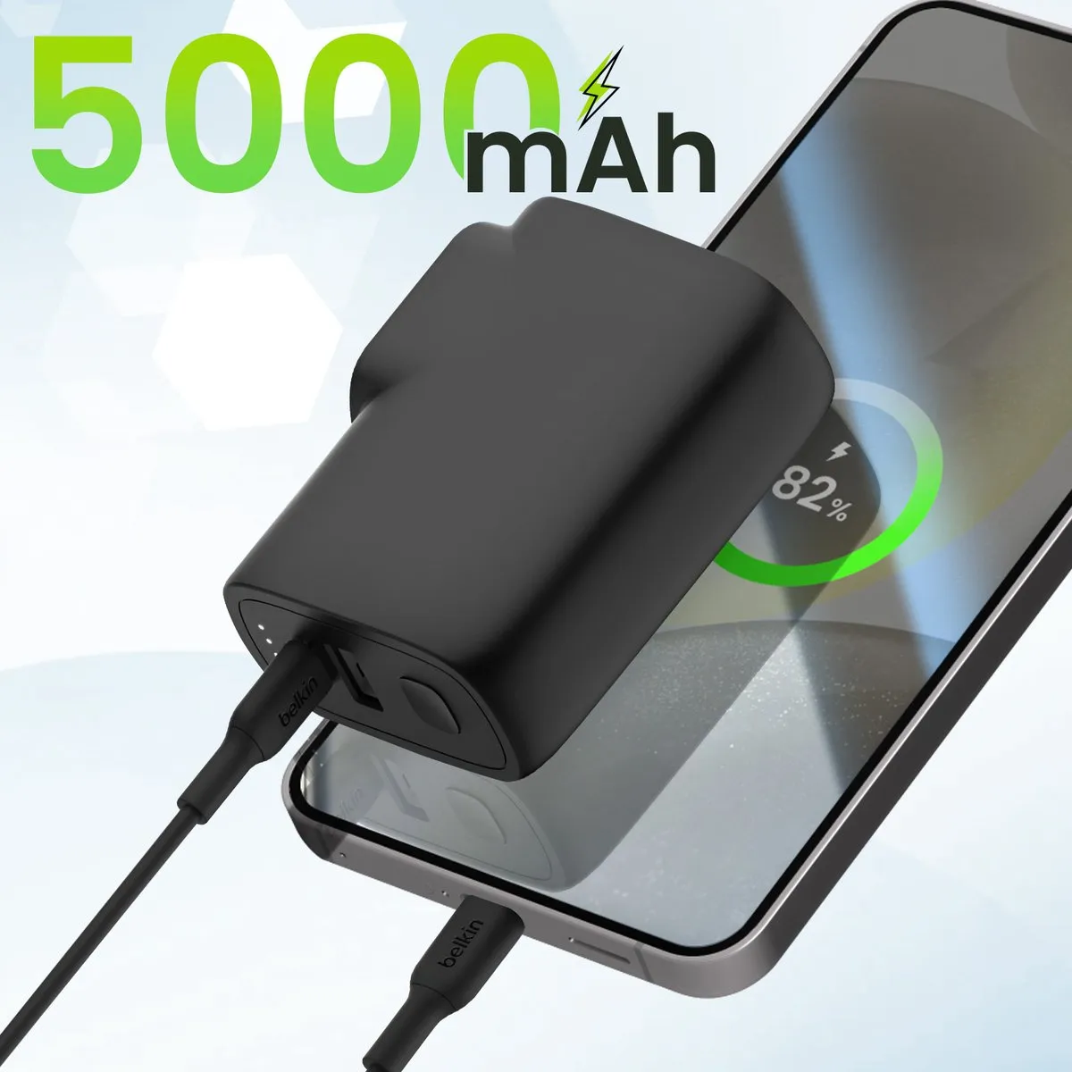 Belkin BoostCharge Hybride 25W Powerbank + USB-C Oplader - 5000mAh - Zwart