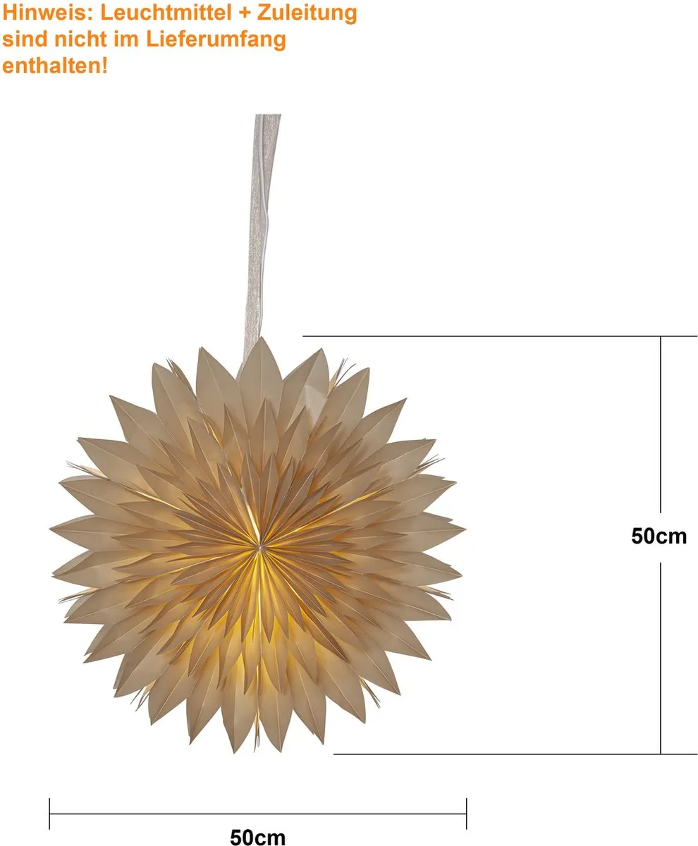 Star Trading Papieren Ster Dis - 50cm - Beige - 3-laags