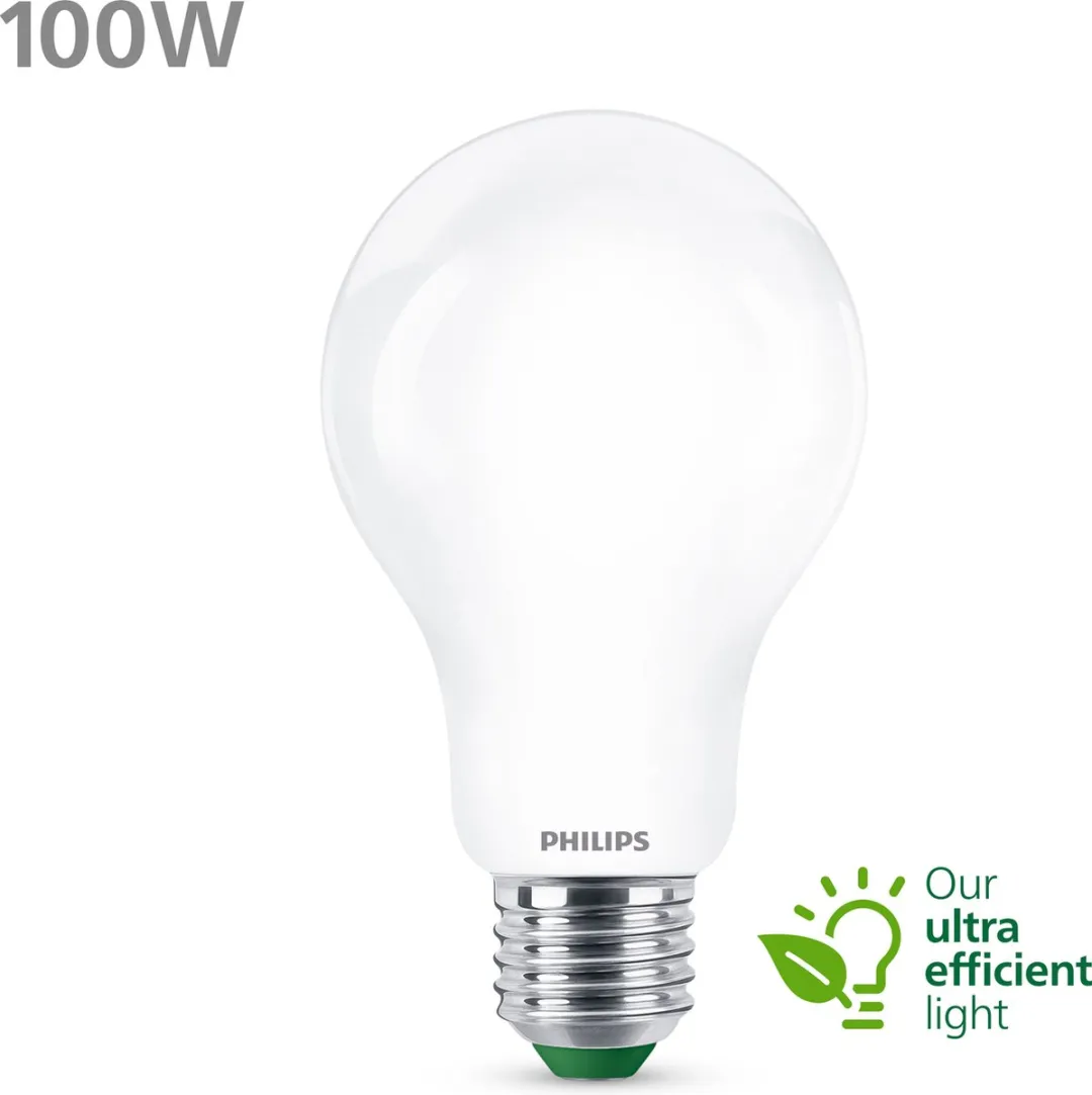 Philips Ultra Efficient LED Mat E27 7.3W - 100W Equivalent - Wit