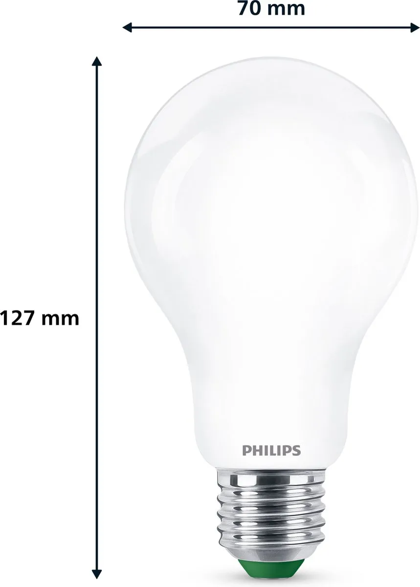 Philips Ultra Efficient LED Mat E27 7.3W - 100W Equivalent - Wit
