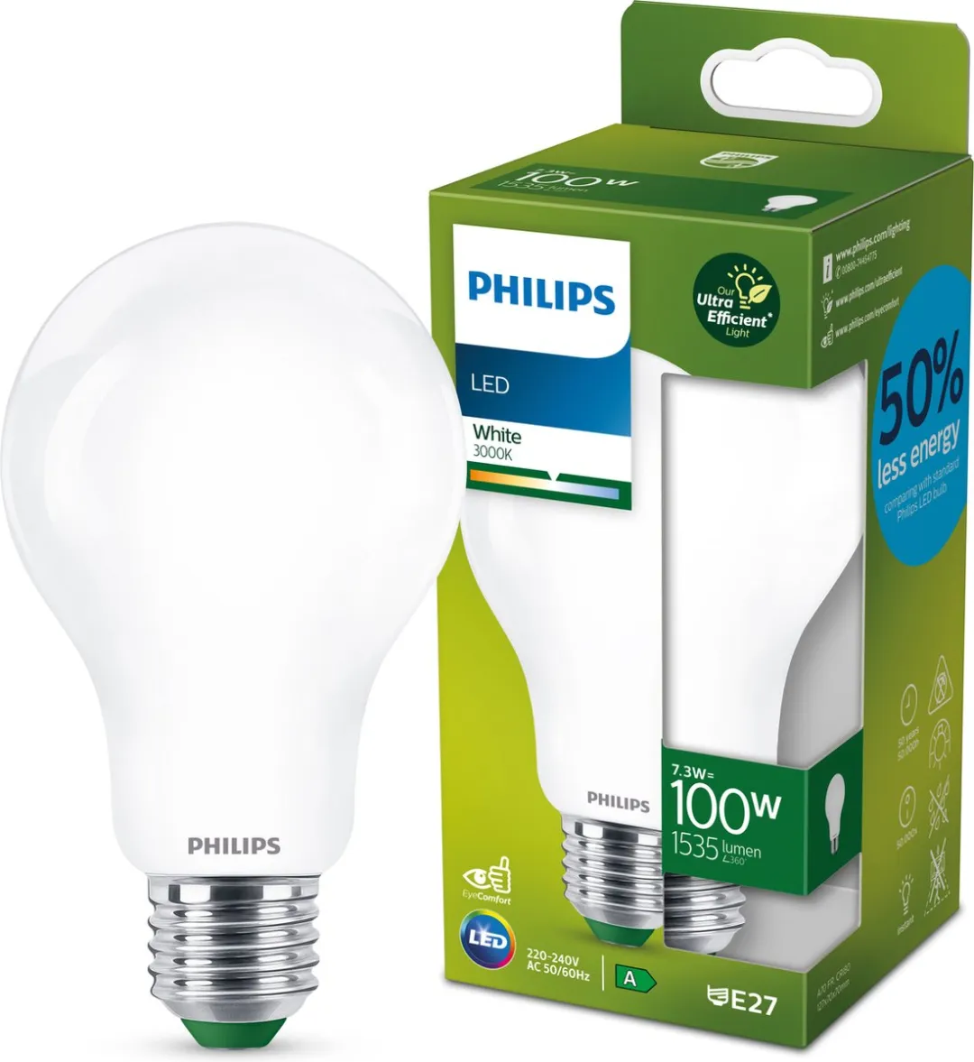 Philips Ultra Efficient LED Mat E27 7.3W