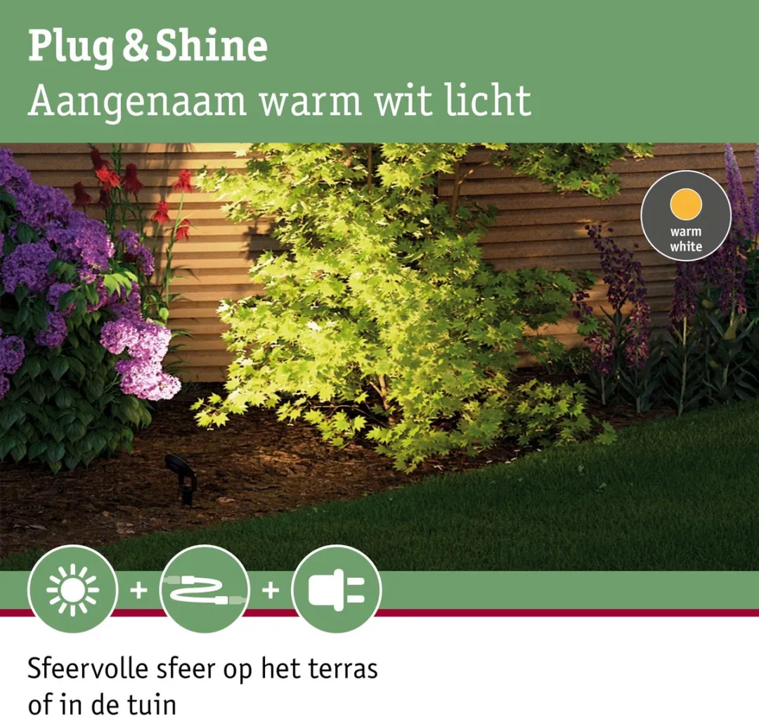 Paulmann Plug & Shine LED Tuinspots Sting Basisset 3x6,4W 3000K - Antraciet - afbeelding 6 van 6