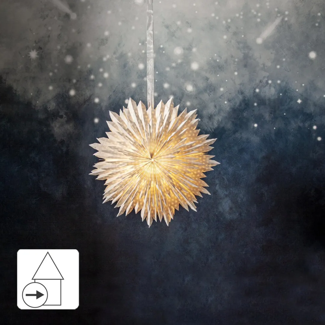 Star Trading Papieren Ster Wolk Kerstdecoratie 60cm - Wit - Gerecycled - afbeelding 6 van 6