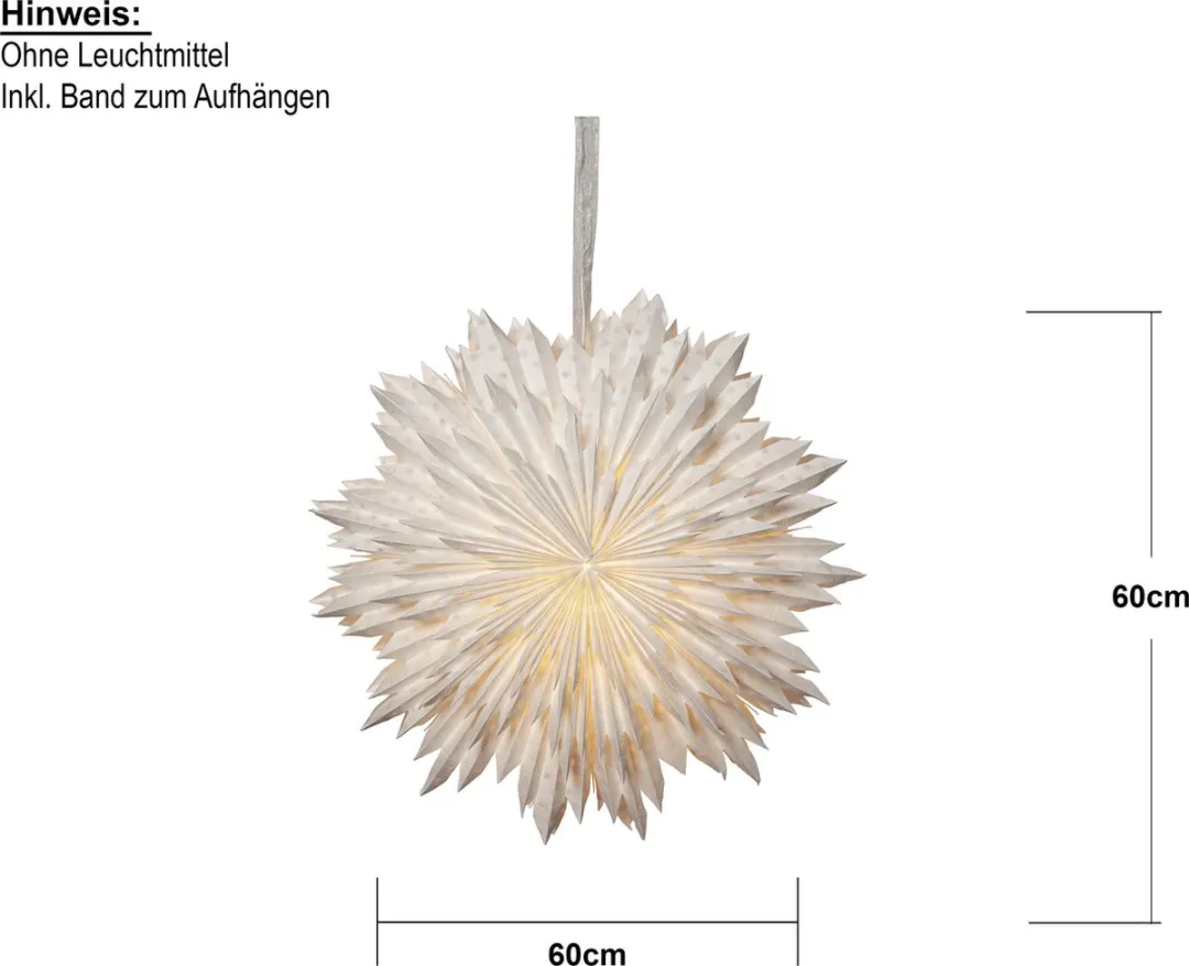 Star Trading Papieren Ster Wolk Kerstdecoratie 60cm - Wit - Gerecycled