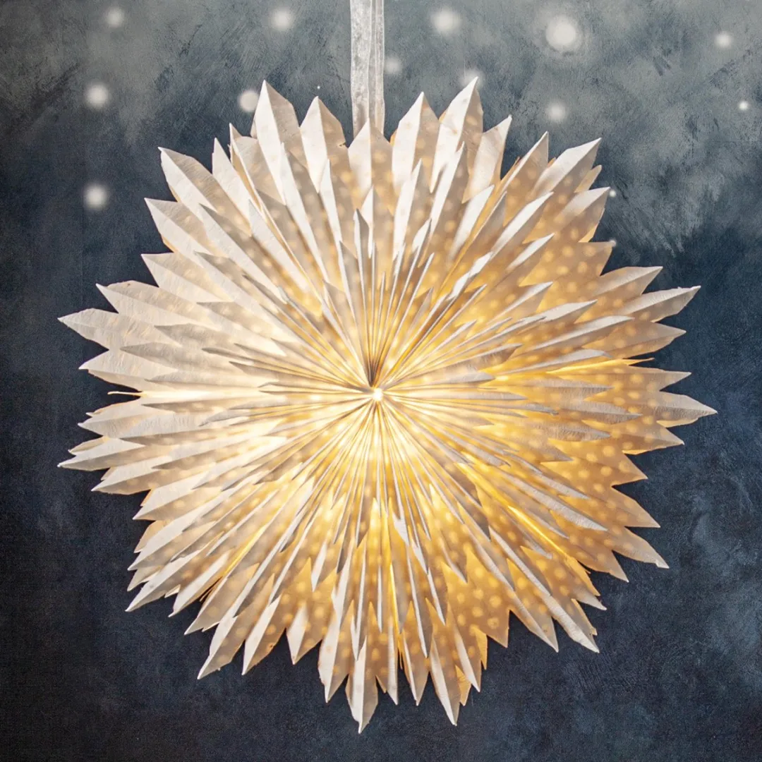 Star Trading Papieren Ster Wolk Kerstdecoratie 60cm - Wit - Gerecycled