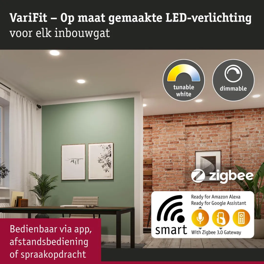 Paulmann VariFit Veluna LED-inbouwpaneel 14W 1000lm - Ø18.5cm Transparant - afbeelding 6 van 6